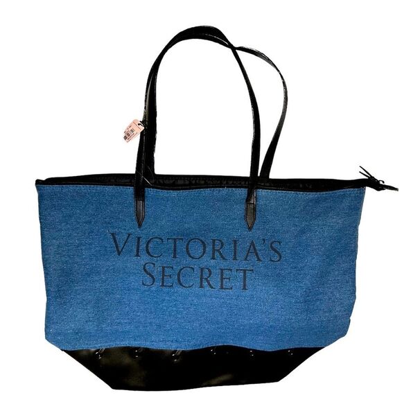 Victoria’s Secret denim like tote & make up bag - Picture 3 of 5